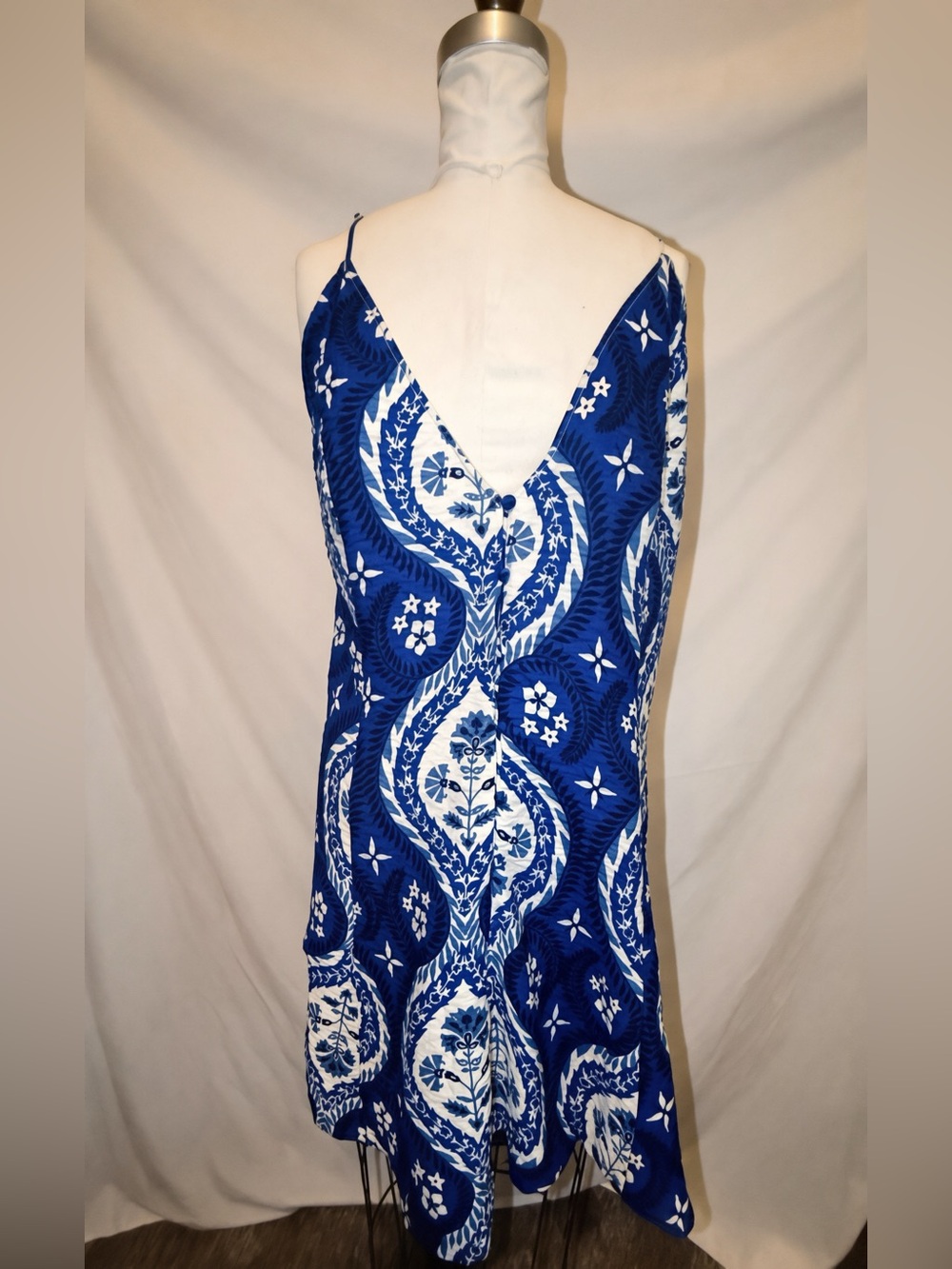H&M Blue and White Printed Mini Dress